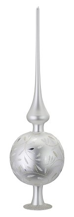 Delights White - Shimmering<br>Leaves 36cm Finial